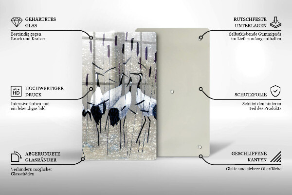 Steklena podloga za rezanje Japonski žerjavi
