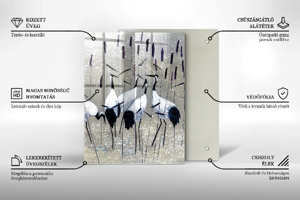 Steklena podloga za rezanje Japonski žerjavi