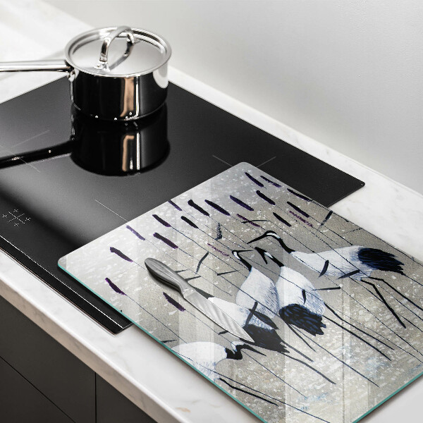 Steklena podloga za rezanje Japonski žerjavi