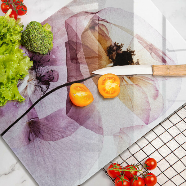 Steklena podloga za rezanje Nežni cvetovi