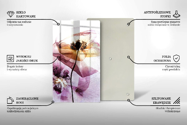 Steklena podloga za rezanje Nežni cvetovi