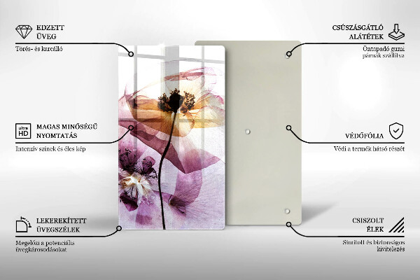 Steklena podloga za rezanje Nežni cvetovi