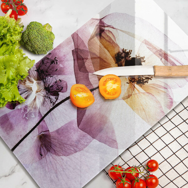 Steklena podloga za rezanje Nežni cvetovi