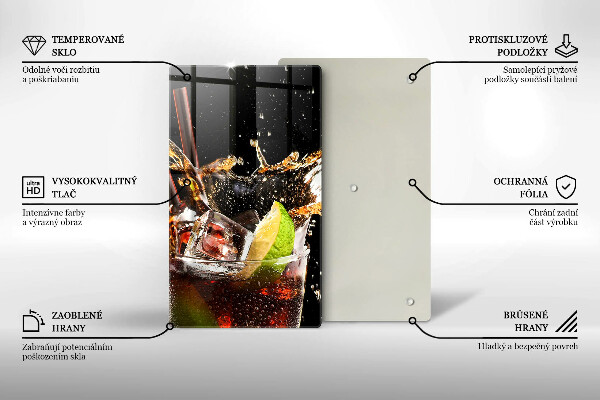 Steklena podloga za rezanje Pijte z ledom