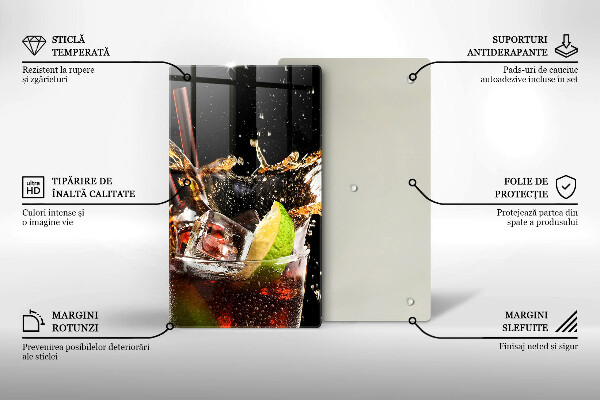 Steklena podloga za rezanje Pijte z ledom