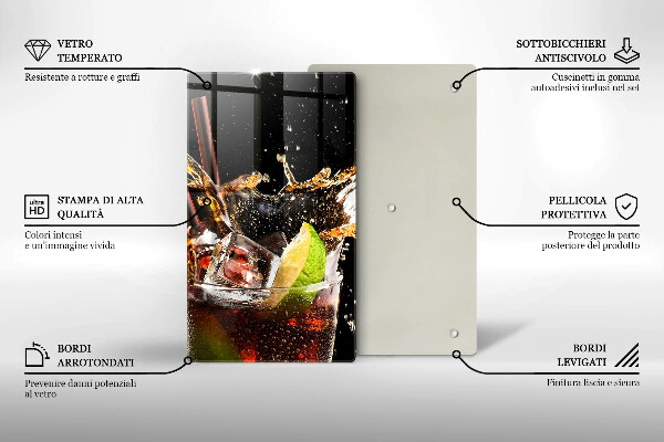 Steklena podloga za rezanje Pijte z ledom