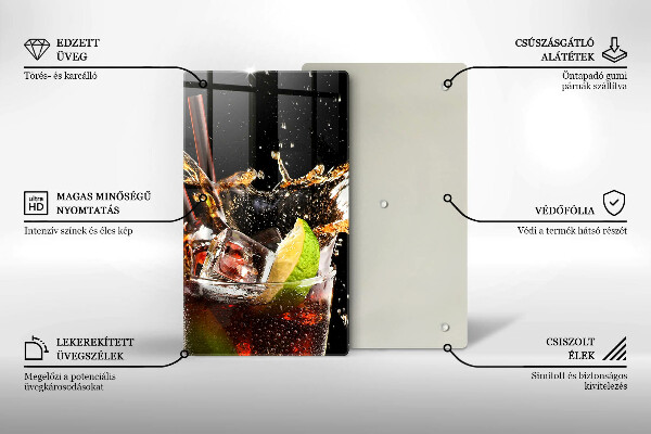 Steklena podloga za rezanje Pijte z ledom