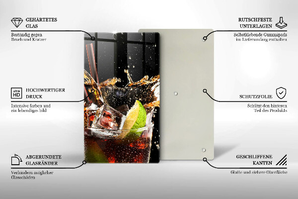 Steklena podloga za rezanje Pijte z ledom