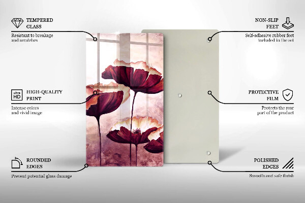 Steklena podloga za rezanje Slikanje rož