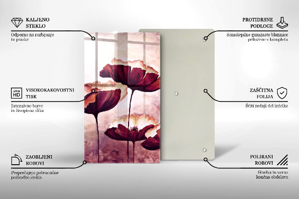 Steklena podloga za rezanje Slikanje rož