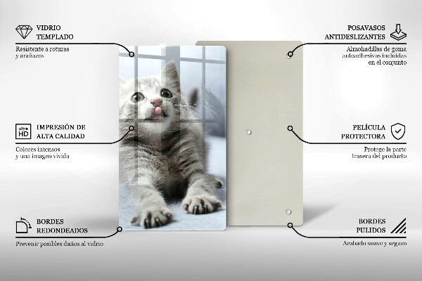 Steklena podloga za rezanje Majhna ljubka mucka