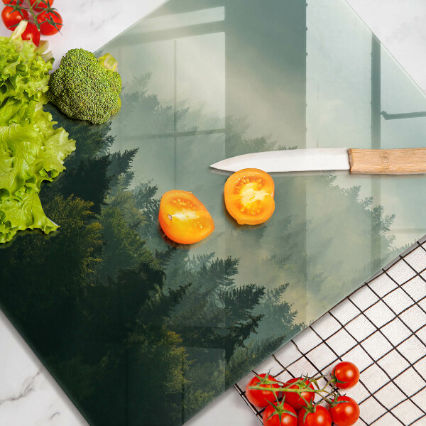 Steklena podloga za rezanje Krajinski pogled na gozd