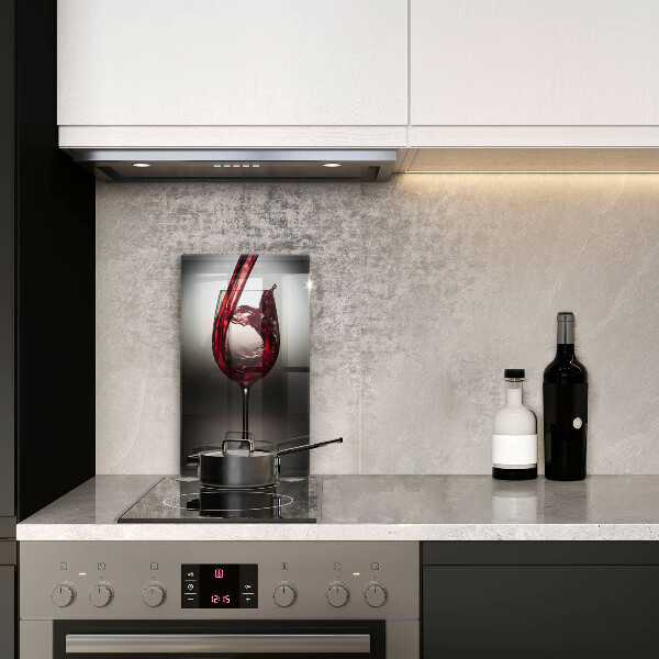 Steklena podloga za rezanje Kozarec in rdeče vino