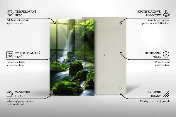 Steklena podloga za rezanje Slap v džungli