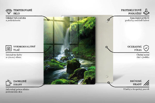 Steklena podloga za rezanje Slap v džungli