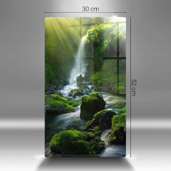 Steklena podloga za rezanje Slap v džungli