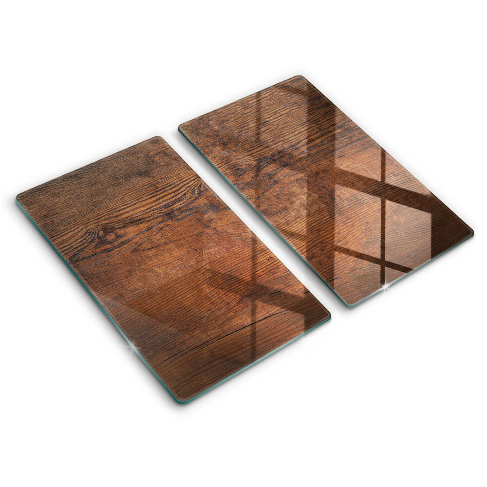 Steklena podloga za rezanje Temna lesena plošča