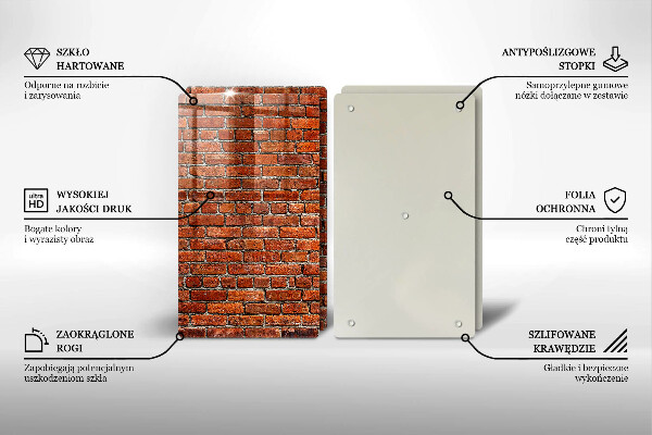 Steklena podloga za rezanje Stena iz opečne stene