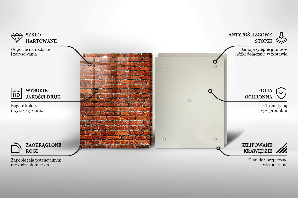 Steklena podloga za rezanje Stena iz opečne stene