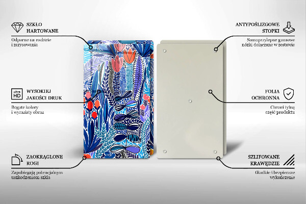 Steklena podloga za rezanje Pobarvan travnik