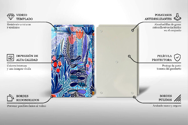 Steklena podloga za rezanje Pobarvan travnik