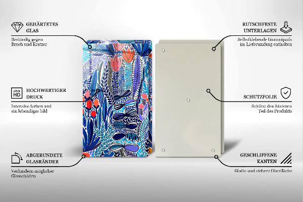 Steklena podloga za rezanje Pobarvan travnik