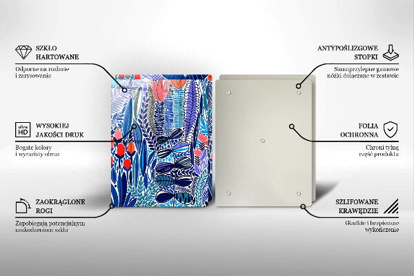 Steklena podloga za rezanje Pobarvan travnik