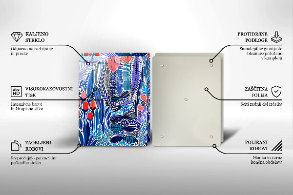 Steklena podloga za rezanje Pobarvan travnik