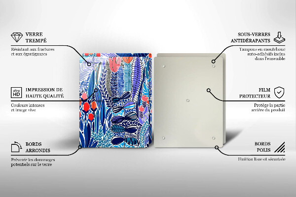 Steklena podloga za rezanje Pobarvan travnik