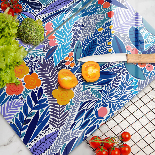 Steklena podloga za rezanje Pobarvan travnik