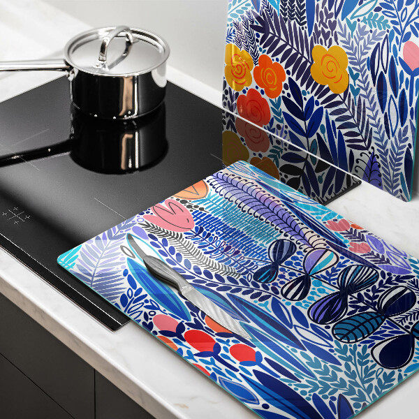 Steklena podloga za rezanje Pobarvan travnik