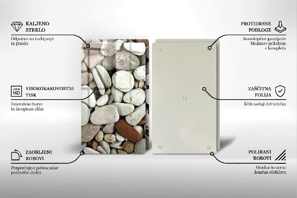 Steklena podloga za rezanje Ozadje majhnih kamnov