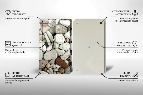Steklena podloga za rezanje Ozadje majhnih kamnov
