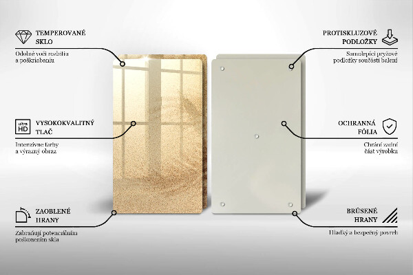 Steklena podloga za rezanje Počitnice na peščeni plaži