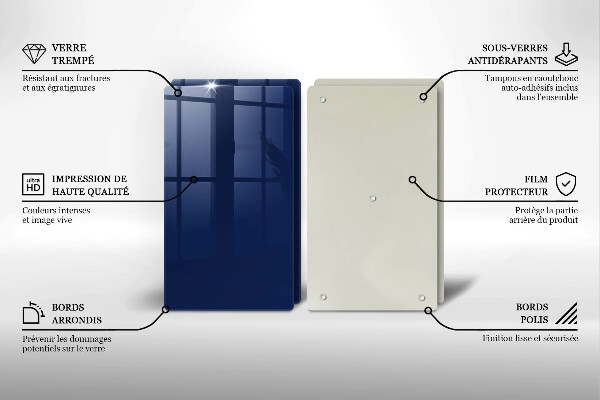 Steklena podloga za rezanje Modra barva