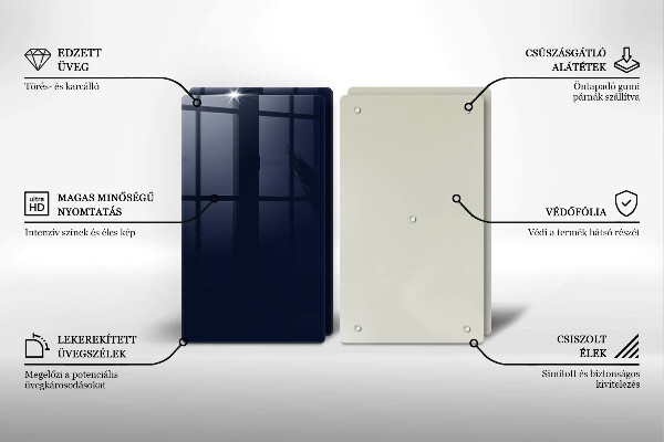 Steklena podloga za rezanje mornarsko modra