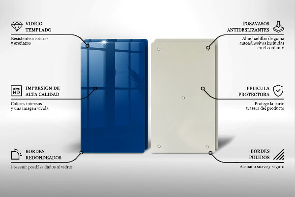 Steklena podloga za rezanje Modra barva