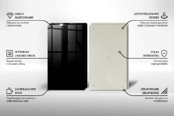 Steklena podloga za rezanje Črna barva