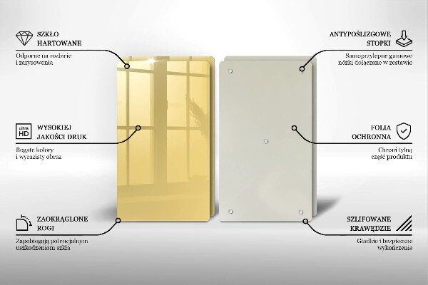 Steklena podloga za rezanje Rumena