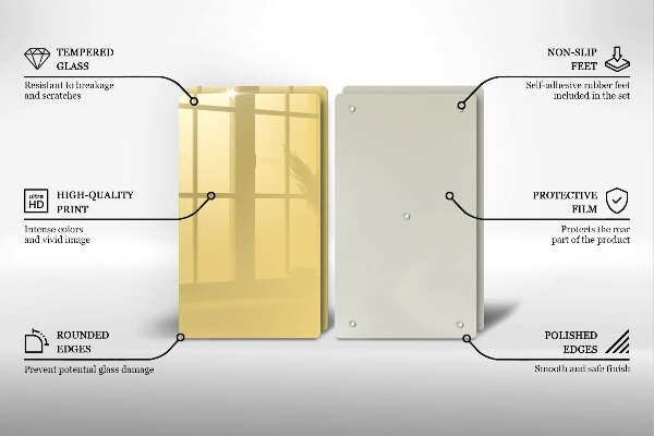 Steklena podloga za rezanje Rumena