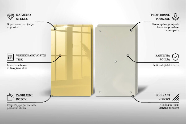 Steklena podloga za rezanje Rumena