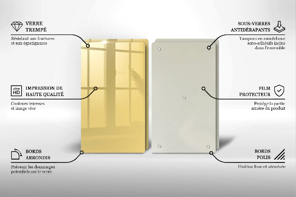 Steklena podloga za rezanje Rumena