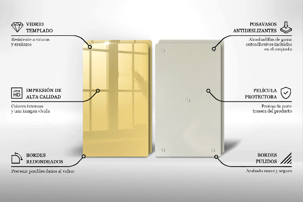 Steklena podloga za rezanje Rumena