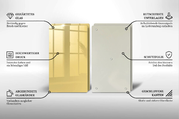 Steklena podloga za rezanje Rumena