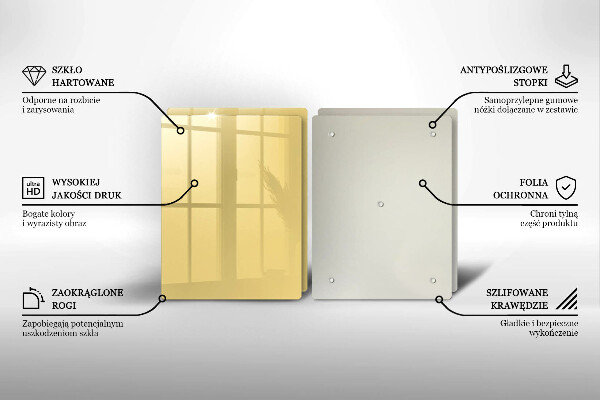 Steklena podloga za rezanje Rumena