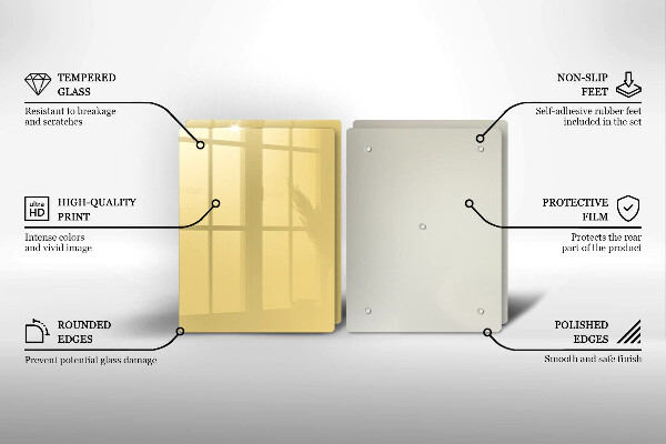 Steklena podloga za rezanje Rumena