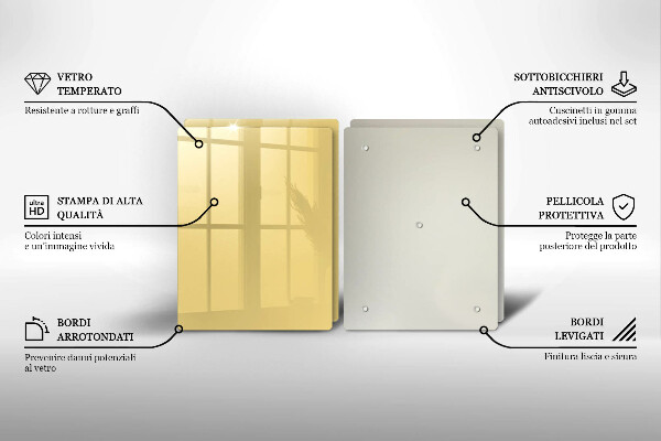 Steklena podloga za rezanje Rumena