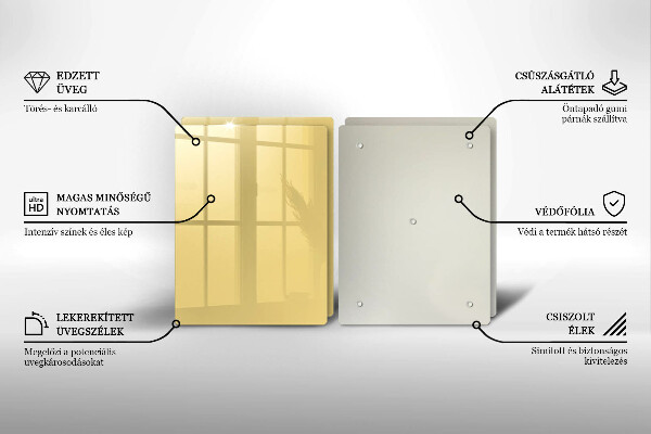 Steklena podloga za rezanje Rumena