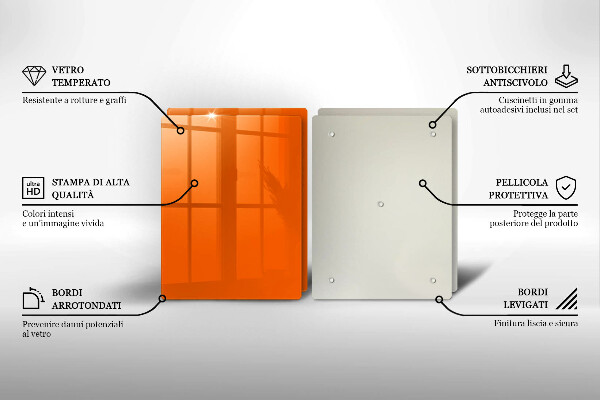 Steklena podloga za rezanje oranžna barva