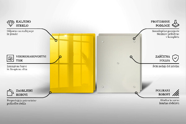 Steklena podloga za rezanje Rumena